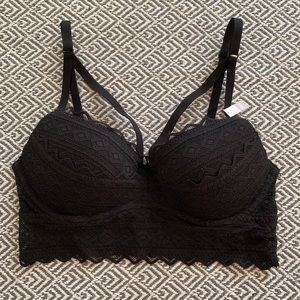 Victoria’s Secret PINK Size XS Lace Bralette in Black 32A-C Brand New